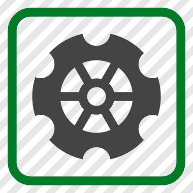 Dişli vektör simgesi bir çerçeve içinde