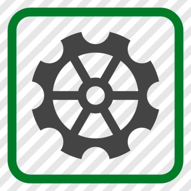 Dişli vektör simgesi bir çerçeve içinde