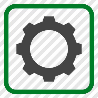 Dişli vektör simgesi bir çerçeve içinde