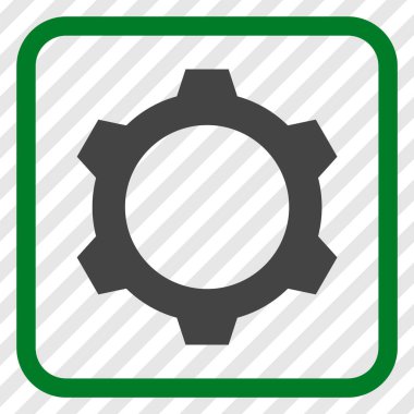 Dişli vektör simgesi bir çerçeve içinde