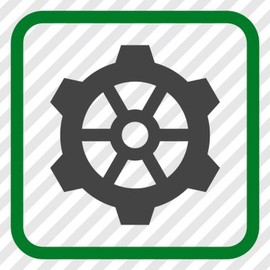 Dişli vektör simgesi bir çerçeve içinde