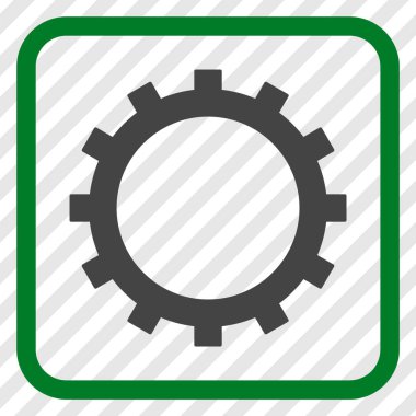 Dişli vektör simgesi bir çerçeve içinde