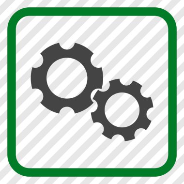 Gears'ı vektör simgesi bir çerçeve içinde
