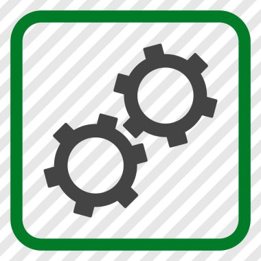 Gears'ı vektör simgesi bir çerçeve içinde