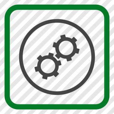 Gears'ı vektör simgesi bir çerçeve içinde