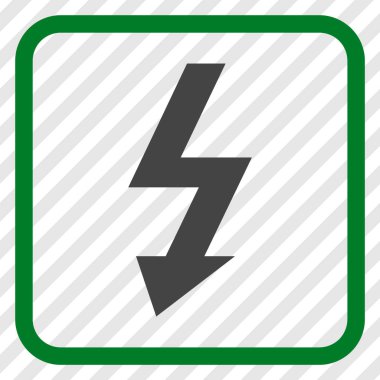 Yüksek gerilim vektör simgesi bir çerçeve içinde