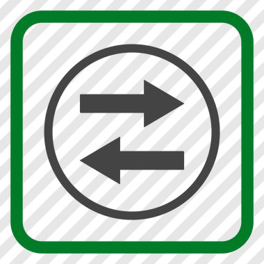 Yatay Çevir ok simge bir çerçeve içinde vektör