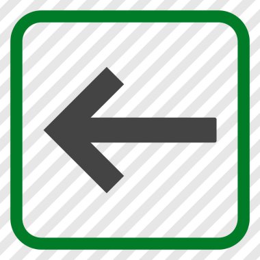 Sol ok vektör simgesi bir çerçeve içinde