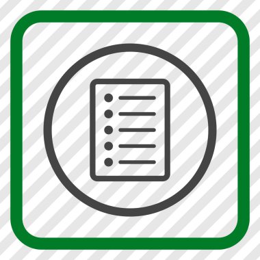 Liste sayfa vektör simgesi bir çerçeve içinde