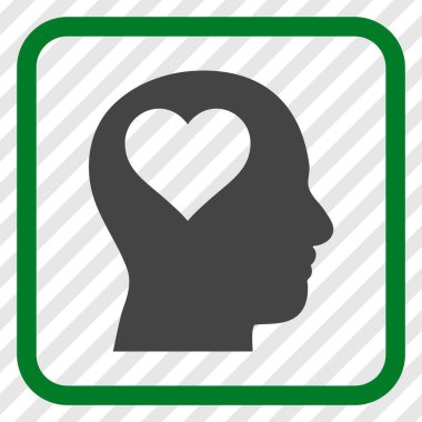 Sevgili baş bir çerçeve içinde simge vektör