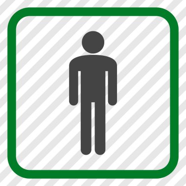 Adam vektör simgesi bir çerçeve içinde