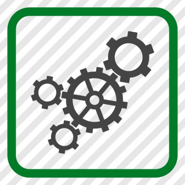 Mekanizması vektör simgesi bir çerçeve içinde