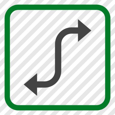 Bend ok vektör simgesi bir çerçeve içinde karşısında