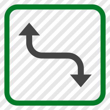 Bend ok vektör simgesi bir çerçeve içinde karşısında