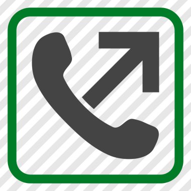 Giden arama vektör simgesi bir çerçeve içinde