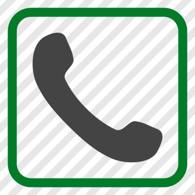 Telefon alıcı vektör simgesi bir çerçeve içinde