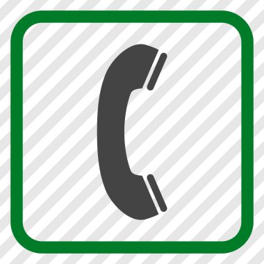 Telefon alıcı vektör simgesi bir çerçeve içinde