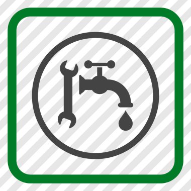 Sıhhi tesisat vektör simgesi bir çerçeve içinde