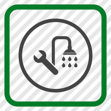 Sıhhi tesisat vektör simgesi bir çerçeve içinde