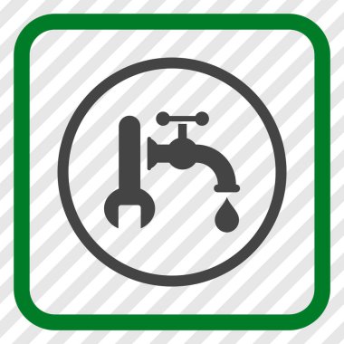 Sıhhi tesisat vektör simgesi bir çerçeve içinde