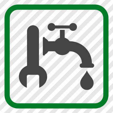 Sıhhi tesisat vektör simgesi bir çerçeve içinde