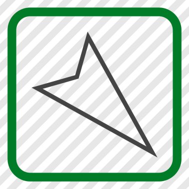 İşaretçi vektör simgesi bir çerçeve içinde aşağı