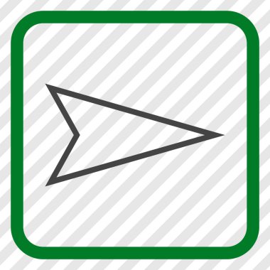 İşaretçi doğru vektör simgesi bir çerçeve içinde