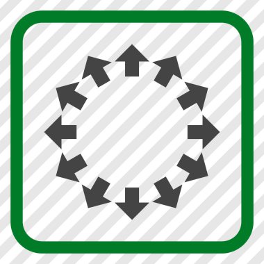 Radyal oklar bir çerçeve içinde simge vektör