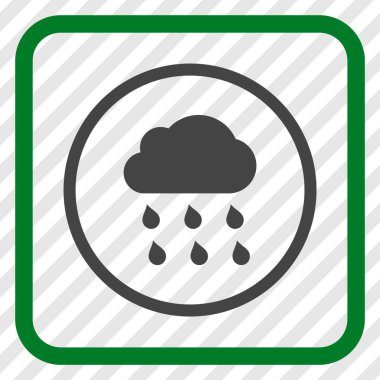 Yağmur bulutu vektör simgesi bir çerçeve içinde