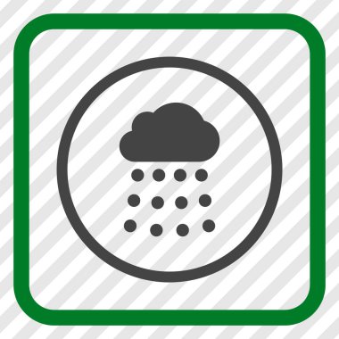 Yağmur bulutu vektör simgesi bir çerçeve içinde