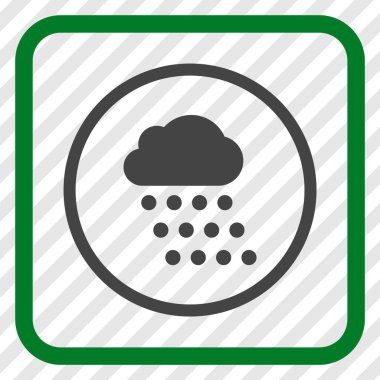 Yağmur bulutu vektör simgesi bir çerçeve içinde