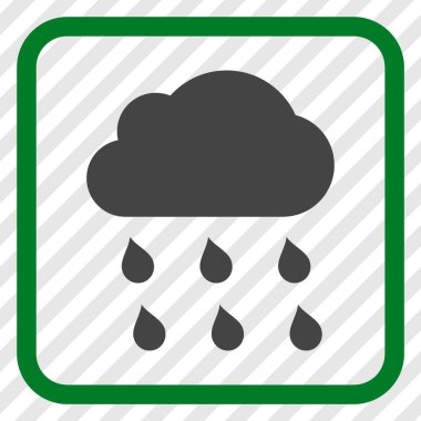 Yağmur bulutu vektör simgesi bir çerçeve içinde