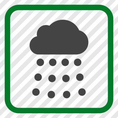 Yağmur bulutu vektör simgesi bir çerçeve içinde