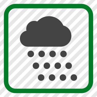 Yağmur bulutu vektör simgesi bir çerçeve içinde