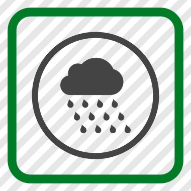 Yağmur bulutu vektör simgesi bir çerçeve içinde