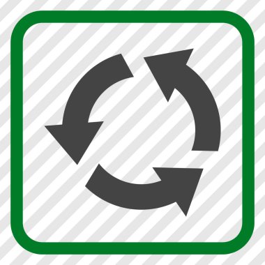 Geri dönüşüm vektör simgesi bir çerçeve içinde