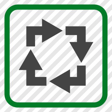 Geri dönüşüm vektör simgesi bir çerçeve içinde