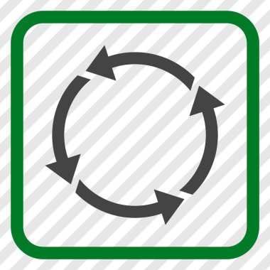 Geri dönüşüm vektör simgesi bir çerçeve içinde