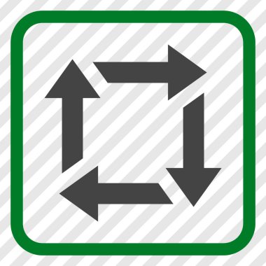 Geri dönüşüm vektör simgesi bir çerçeve içinde