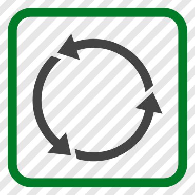 Geri dönüşüm vektör simgesi bir çerçeve içinde