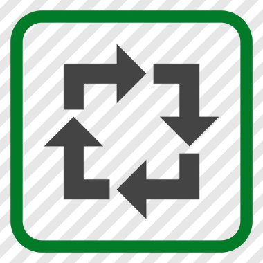 Geri dönüşüm vektör simgesi bir çerçeve içinde