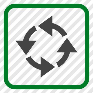 Geri dönüşüm vektör simgesi bir çerçeve içinde