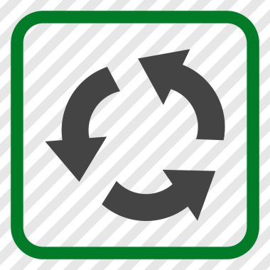 Geri dönüşüm vektör simgesi bir çerçeve içinde