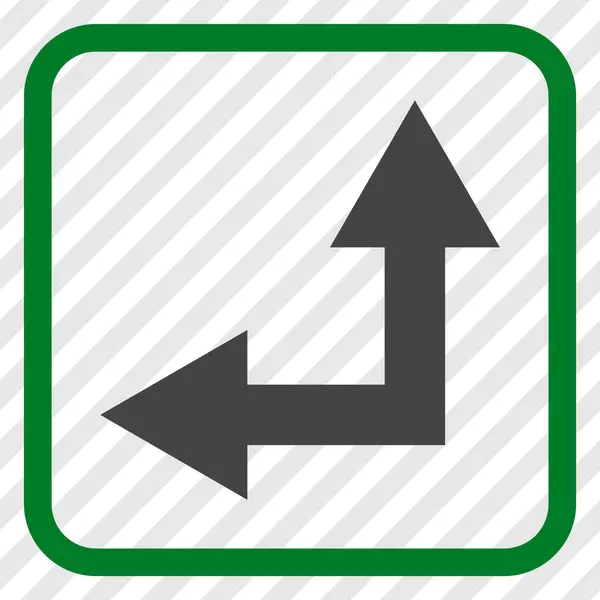 Bifurcation Arrow Left Up Vector Icon In a Frame — Stock Vector