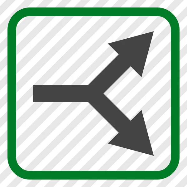 Bifurcación flecha derecha Vector icono en un marco — Archivo Imágenes Vectoriales