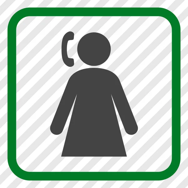 Wywołanie Woman Vector Icon w ramce — Wektor stockowy