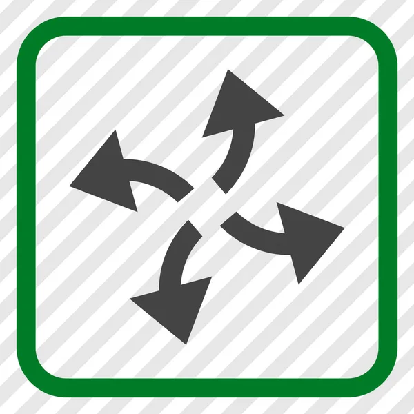 Centrifugal Arrows Vector Icon In a Frame — Stock Vector