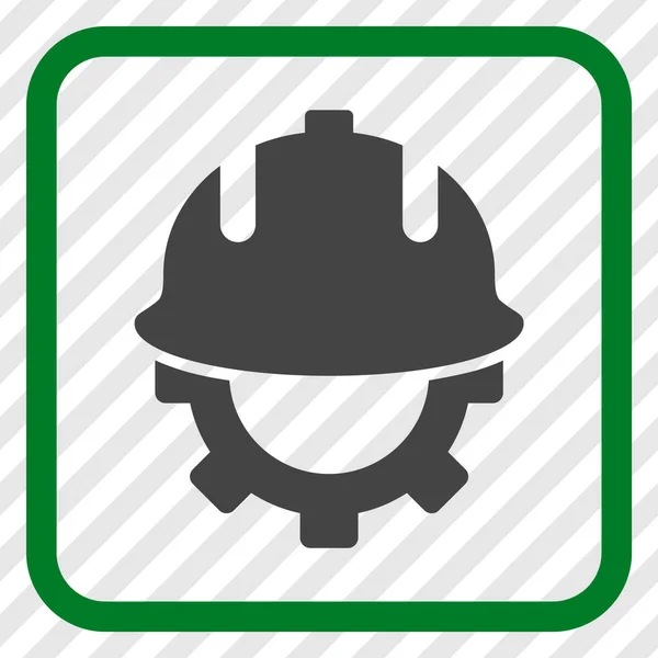 Casco de desarrollo Vector icono en un marco — Vector de stock