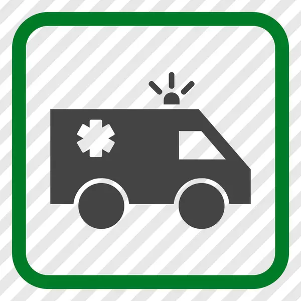 Векторная икона машины скорой помощи в кадре — стоковый вектор