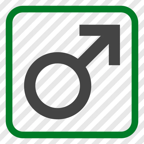 Αρσενικό σύμβολο εικονίδιο του φορέα σε ένα πλαίσιο — Διανυσματικό Αρχείο